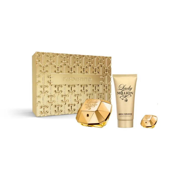 Paco Rabanne Lady Million Eau De Parfum Spray 80ml Set 3 Artikel