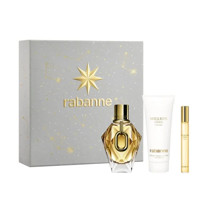 Rabanne Million Gold For Her Eau De Parfum Spray 90ml Set 3 Artikel